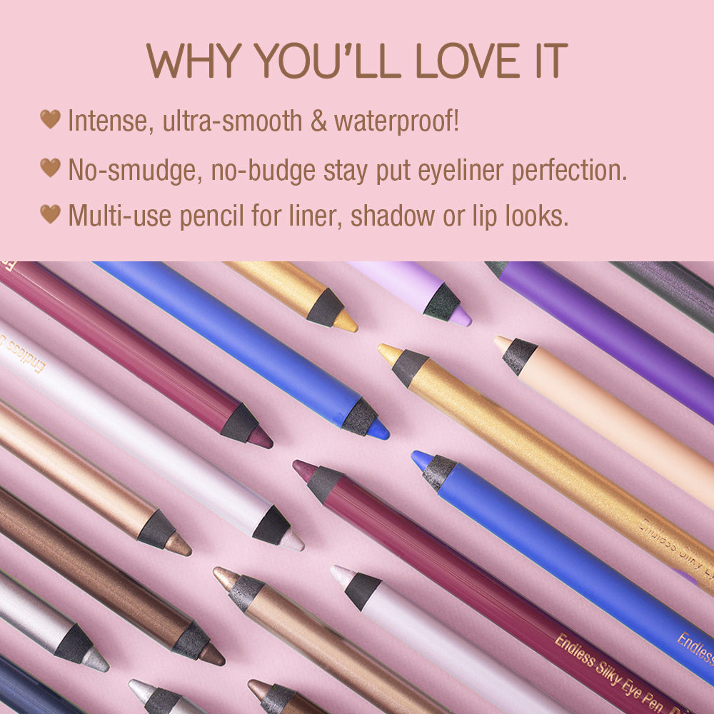 Why You'll Love it. Intense, ultra-smooth & waterproof! NO-smudge, no-budge stay put eyeliner perfection.Multi-use pencil for liner, shadow or lip looks.