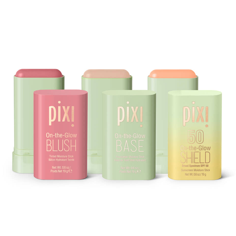 Glow On the Go Bundle shown on a white background featuring Blush, Base, and Shield SPF 50 view 1